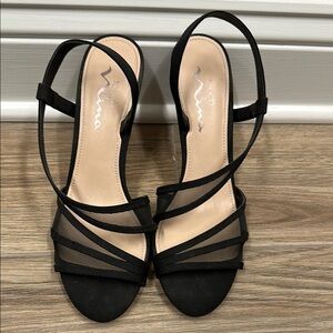 Nina Black Strappy Heels